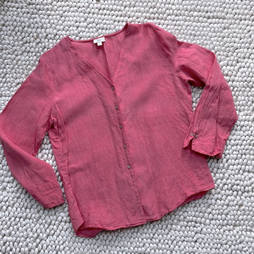 J Jill linen blouse tunic Size M coral pink